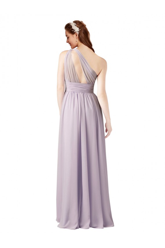 Pourpre Trapèze Mousseline Longue Robes demoiselle d'honneur à Bas Prix