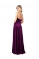 Pourpre Trapèze Scoop Col V Velours Stretch Longue Formelles Robes demoiselle d'honneur / Robes de soirée / Robes de bal à Bas Prix
