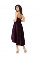 Pourpre Trapèze Scoop Neck Satiné Courte Asymétrique Robes demoiselle d'honneur / Robes de bal à Bas Prix