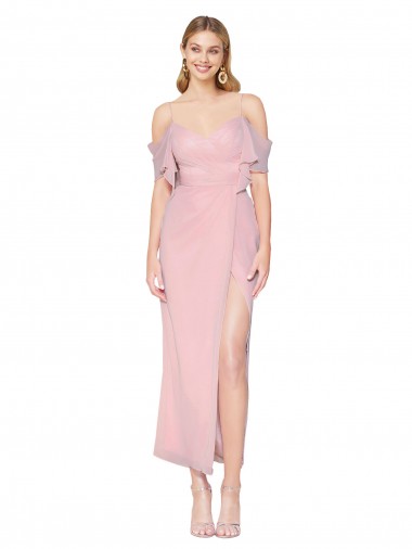 Primevère Sirène Épaule Dénudée Mousseline Courte Robes demoiselle d'honneur / Robes de soirée / Robes de bal à Bas Prix