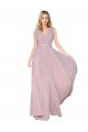 Primevère Trapèze Col V Mousseline Longue Formelles Robes demoiselle d'honneur / Robes de soirée / Robes de bal à Bas Prix
