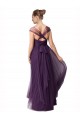 Prune Trapèze Tulle Longue Robes demoiselle d'honneur à Bas Prix