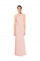 Rose 114 Trapèze Bretelles spaghetti Mousseline Longue Robes demoiselle d'honneur à Bas Prix