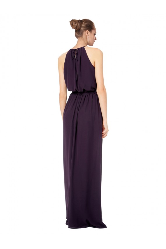 Rose 114 Trapèze Bretelles spaghetti Mousseline Longue Robes demoiselle d'honneur à Bas Prix