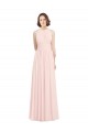 Rose 42 Trapèze Licou Mousseline Longue Robes demoiselle d'honneur à Bas Prix