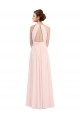 Rose 42 Trapèze Licou Mousseline Longue Robes demoiselle d'honneur à Bas Prix