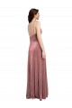 Rose Cannelle Trapèze Col V Velours Stretch Longue Formelles Robes demoiselle d'honneur / Robes de soirée / Robes de bal à Bas Prix