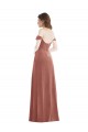 Rose Cannelle Trapèze Épaule Dénudée Velours Stretch Longue Robes demoiselle d'honneur / Robes de bal à Bas Prix