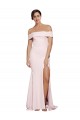 Rose Fourreau Col Carré Balayage train Crêpe Stretch Longue Formelles Robes demoiselle d'honneur / Robes de soirée / Robes de bal à Bas Prix