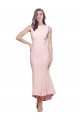 Rose Fourreau Col Haut midi Crêpe Stretch Courte Asymétrique Robes demoiselle d'honneur / Robes de soirée / Robes de cocktail à Bas Prix