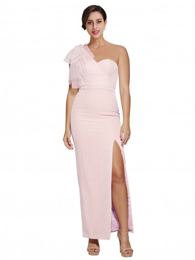 Rose Fourreau Crêpe Stretch Longue Formelles Robes demoiselle d'honneur / Robes de soirée / Robes de bal à Bas Prix