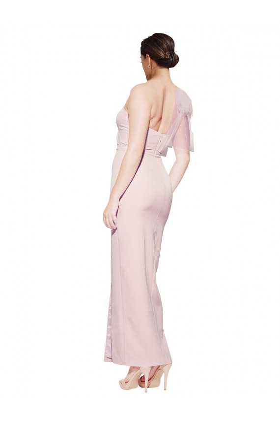 Rose Fourreau Crêpe Stretch Longue Formelles Robes demoiselle d'honneur / Robes de soirée / Robes de bal à Bas Prix