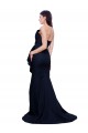 Bleu marine foncé Fourreau Sans bretelle Balayage train Crêpe Stretch Longue Robes demoiselle d'honneur / Robes de bal à Bas Prix