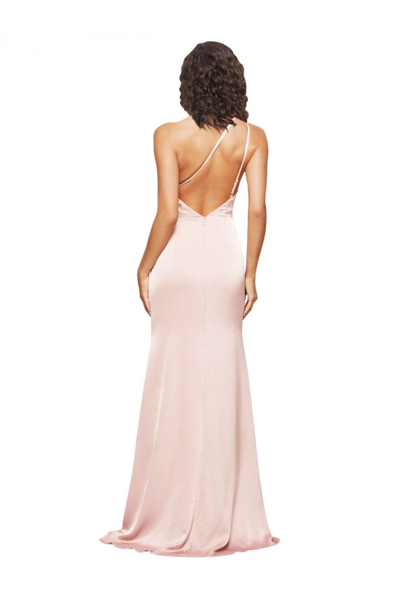 Rose Fourreau Satiné Soyeux Longue Formelles Robes demoiselle d'honneur / Robes de soirée / Robes de bal à Bas Prix