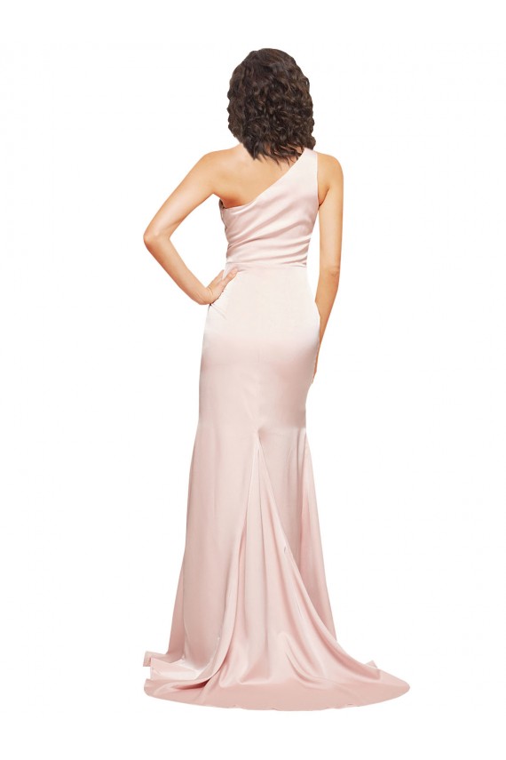 Rose Fourreau Satiné Soyeux Longue Formelles Robes demoiselle d'honneur / Robes de soirée / Robes de bal à Bas Prix