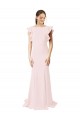 Rose Sirène Col bijou Balayage train Crêpe Stretch Longue Robes demoiselle d'honneur / Robes de bal à Bas Prix