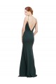 Rose Trapèze Col V Crêpe Stretch Longue Formelles Robes demoiselle d'honneur / Robes de soirée / Robes de bal à Bas Prix