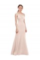 Rose Trapèze Col V Crêpe Stretch Longue Formelles Robes demoiselle d'honneur / Robes de soirée / Robes de bal à Bas Prix