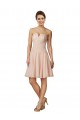 Rose Trapèze Mousseline Dentelle Courte Robes demoiselle d'honneur / Robes de cocktail à Bas Prix