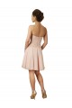 Rose Trapèze Mousseline Dentelle Courte Robes demoiselle d'honneur / Robes de cocktail à Bas Prix