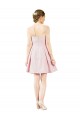 Rose Trapèze Satiné Courte Robes demoiselle d'honneur / Robes de cocktail à Bas Prix