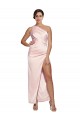 Rose Trapèze Satiné Soyeux Longue Robes demoiselle d'honneur / Robes de bal à Bas Prix