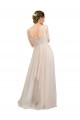 Rose Trapèze Scoop Tulle Longue Robes demoiselle d'honneur à Bas Prix