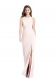 Rose Trompette Bateau Crêpe Stretch Longue Robes demoiselle d'honneur / Robes de bal à Bas Prix