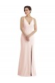 Rose Trompette Col V Crêpe Stretch Longue Formelles Robes demoiselle d'honneur / Robes de soirée / Robes de bal à Bas Prix