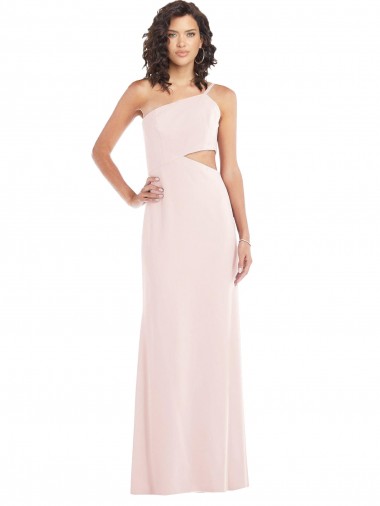 Rose Trompette Crêpe Stretch Longue Formelles Robes demoiselle d'honneur / Robes de soirée / Robes de bal à Bas Prix