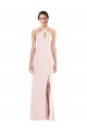 Rose Trompette Licou Crêpe Stretch Longue Formelles Robes demoiselle d'honneur / Robes de soirée / Robes de bal à Bas Prix