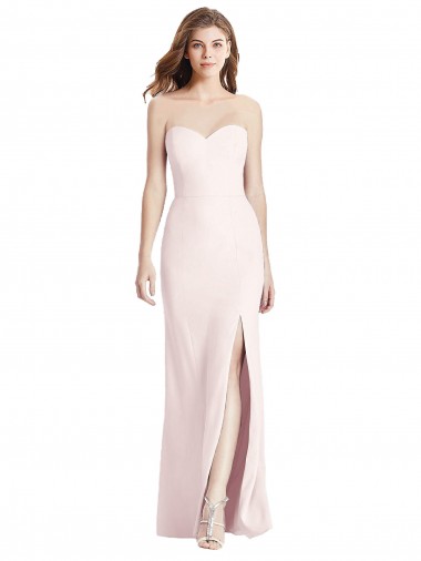 Rose Trompette Sans bretelle Crêpe Stretch Longue Robes demoiselle d'honneur / Robes de bal à Bas Prix