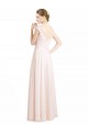 Rose crème Trapèze Mousseline Dentelle Longue Robes demoiselle d'honneur à Bas Prix