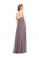 Rose poudré Trapèze Licou Mousseline Longue Formelles Robes demoiselle d'honneur / Robes de soirée à Bas Prix