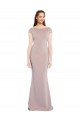 Rose poussiéreux Sirène Col Bateau Crêpe Stretch Longue Formelles Robes demoiselle d'honneur / Robes de soirée / Robes de bal à Bas Prix