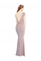 Rose poussiéreux Sirène Col Bateau Crêpe Stretch Longue Formelles Robes demoiselle d'honneur / Robes de soirée / Robes de bal à Bas Prix
