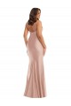 Rose poussiéreux Sirène Col V Satiné Soyeux Longue Formelles Robes demoiselle d'honneur / Robes de soirée / Robes de bal à Bas Prix