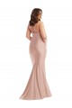 Rose poussiéreux Sirène Licou Satiné Soyeux Longue Formelles Robes demoiselle d'honneur / Robes de soirée / Robes de bal à Bas Prix