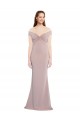Rose poussiéreux Sirène Épaule Dénudée Col V Crêpe Stretch Longue Formelles Robes demoiselle d'honneur / Robes de soirée / Robes de bal à Bas Prix