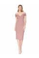 Rose poussiéreux Sirène Épaule Dénudée Crêpe Stretch Courte Robes demoiselle d'honneur / Robes de soirée / Robes de cocktail à Bas Prix