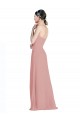 Rose poussiéreux Trapèze Mousseline Longue Robes demoiselle d'honneur à Bas Prix
