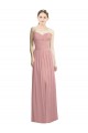 Rose poussiéreux Trapèze Sans bretelle Mousseline Longue Formelles Robes demoiselle d'honneur / Robes de soirée à Bas Prix