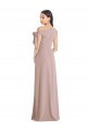 Rose poussiéreux Trapèze Épaule Dénudée Crêpe Stretch Longue Formelles Robes demoiselle d'honneur / Robes de soirée / Robes de bal à Bas Prix