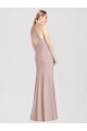 Rose poussiéreux Trompette Licou Crêpe Stretch Longue Robes demoiselle d'honneur à Bas Prix