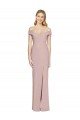 Rose poussiéreux Trompette Épaule Dénudée Crêpe Stretch Longue Robes demoiselle d'honneur / Robes de bal à Bas Prix