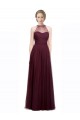 Rouge 74 Trapèze Licou Illusion Tulle Longue Robes demoiselle d'honneur à Bas Prix