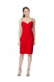 Rouge Fourreau Crêpe Stretch Courte Robes demoiselle d'honneur / Robes de soirée / Robes de cocktail à Bas Prix