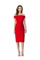 Rouge Fourreau Épaule Dénudée Crêpe Stretch Courte Robes demoiselle d'honneur / Robes de soirée / Robes de cocktail à Bas Prix