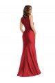 Rouge Sirène Col Carré Satiné Soyeux Longue Formelles Robes demoiselle d'honneur / Robes de soirée / Robes de bal à Bas Prix