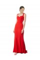 Rouge Sirène Col Haut Crêpe Stretch Longue Formelles Robes demoiselle d'honneur / Robes de soirée / Robes de bal à Bas Prix